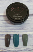 Load image into Gallery viewer, Solid Cream Gel Polish - 3 in 1 - Metallic Charcoal/Deep Turquoise/Dusty Jade
