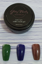 Load image into Gallery viewer, Solid Cream Gel Polish - 3 in 1 - Forest Green/Deep Blue/Metallic Copper
